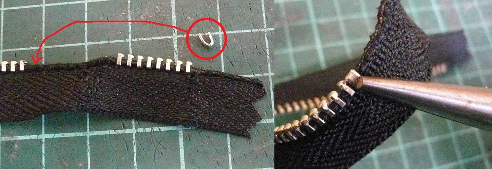 ファスナーの長さ調整 １２番